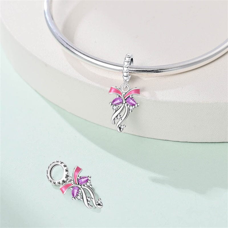 Liora Atelier Graceful Ribbon Butterfly Dangle Charm
