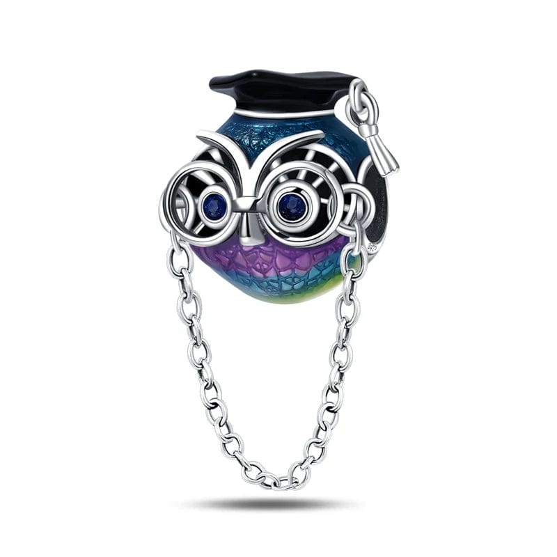 Liora Atelier Graduation Owl Charm with Glasses and Chain