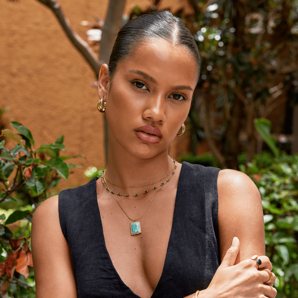 Grünes Amazonit Anhänger Halskette