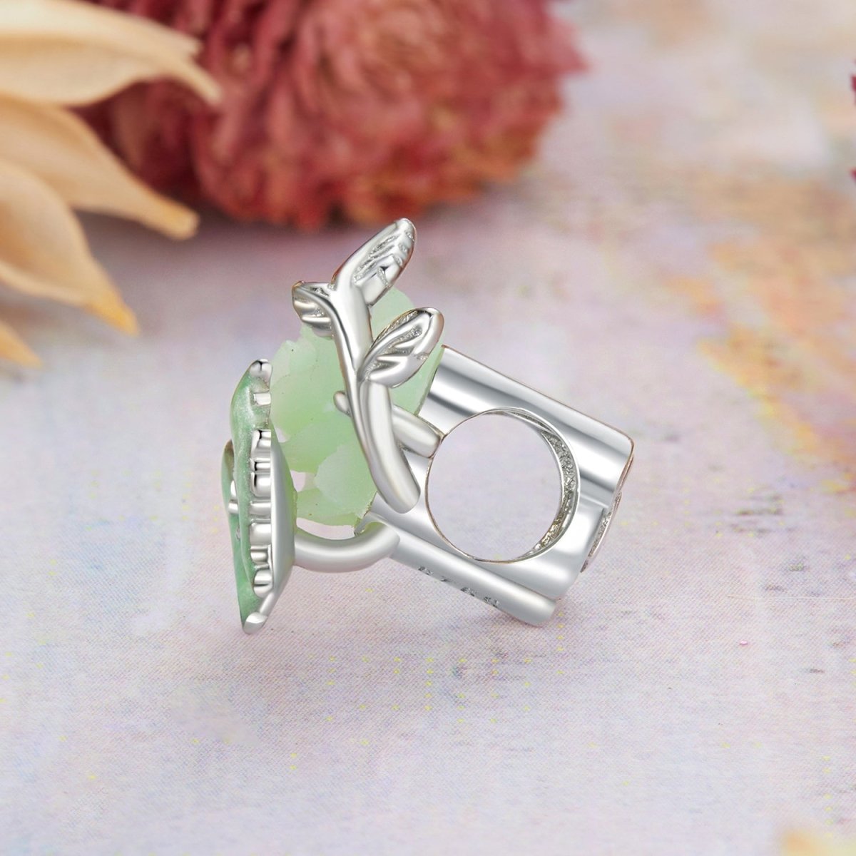 Liora Atelier Green Butterfly & Rose Charm