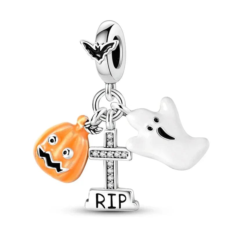 Liora Atelier Halloween Charm with Pumpkin, Ghost, and RIP Tombstone