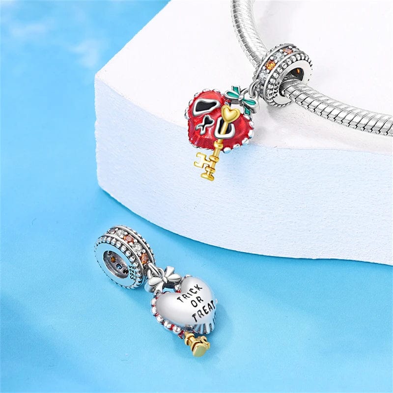 Liora Atelier Halloween Heart Skeleton Charm with Key