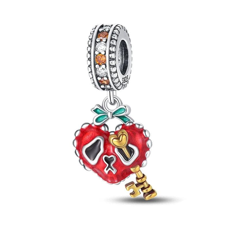 Liora Atelier Halloween Heart Skeleton Charm with Key