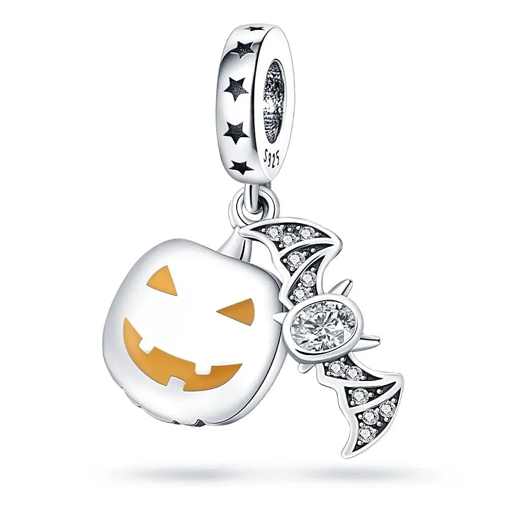 Liora Atelier Halloween Pumpkin Lantern & Bat Dangle Charm