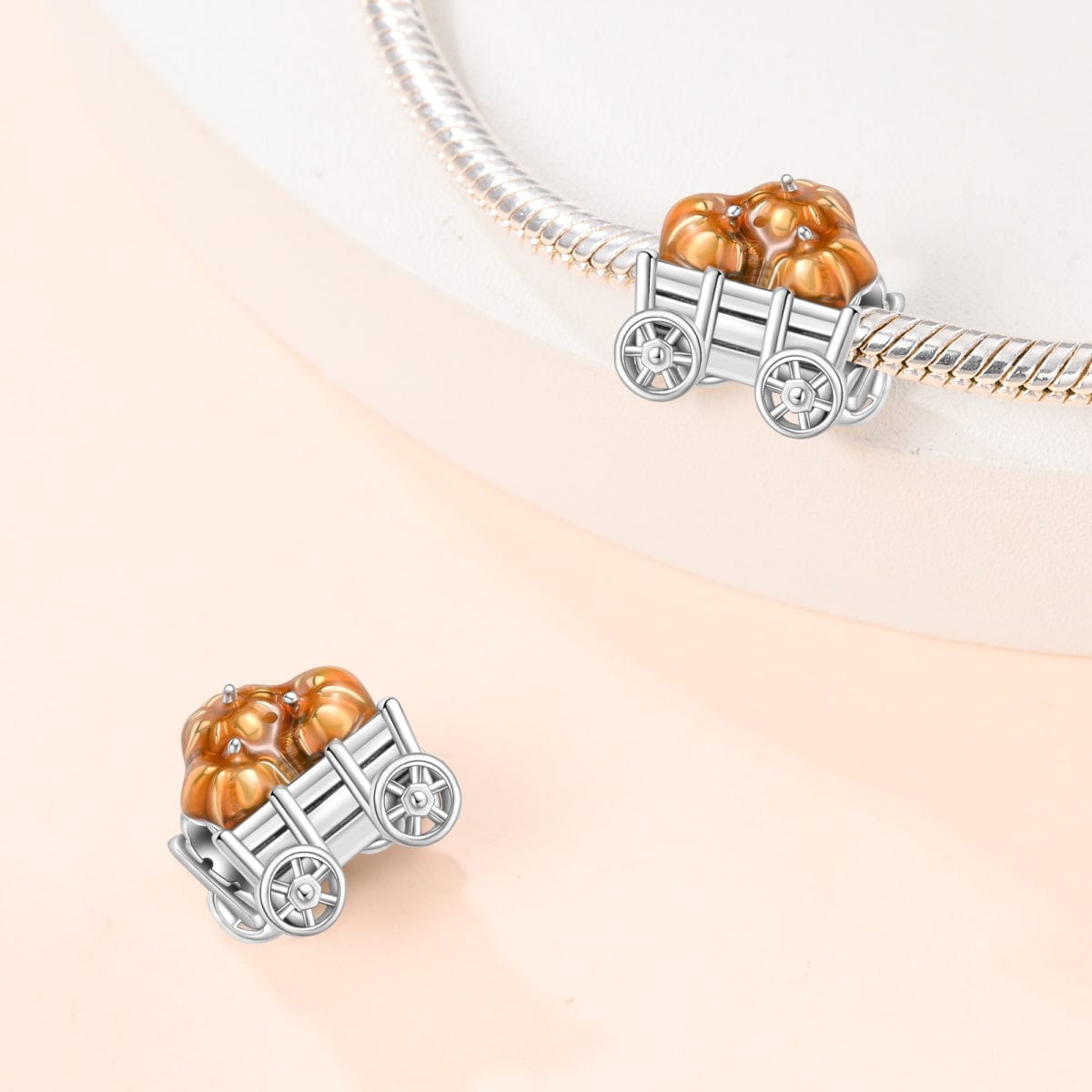Liora Atelier Halloween Wagon Full of Pumpkins Charm