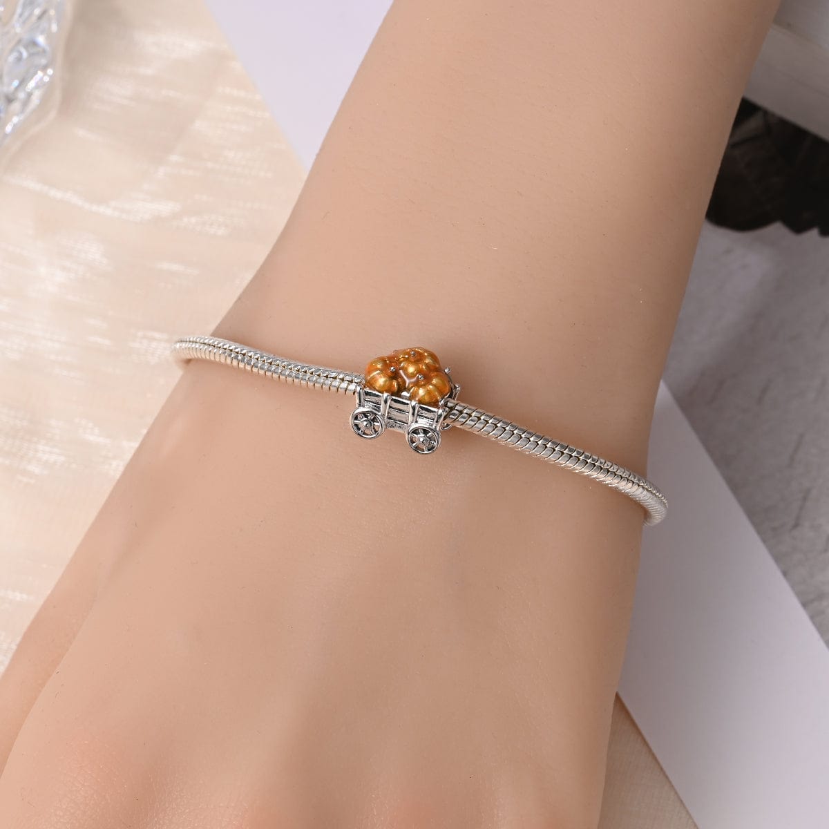 Liora Atelier Halloween Wagon Full of Pumpkins Charm