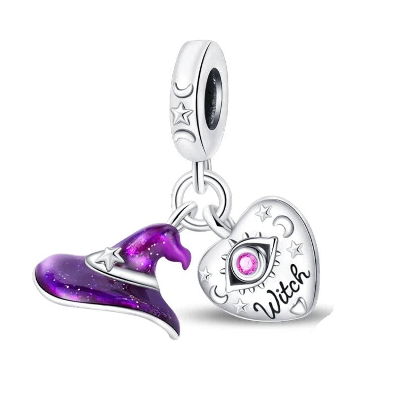 Liora Atelier Halloween Witch Hat & Heart Dangle Charm