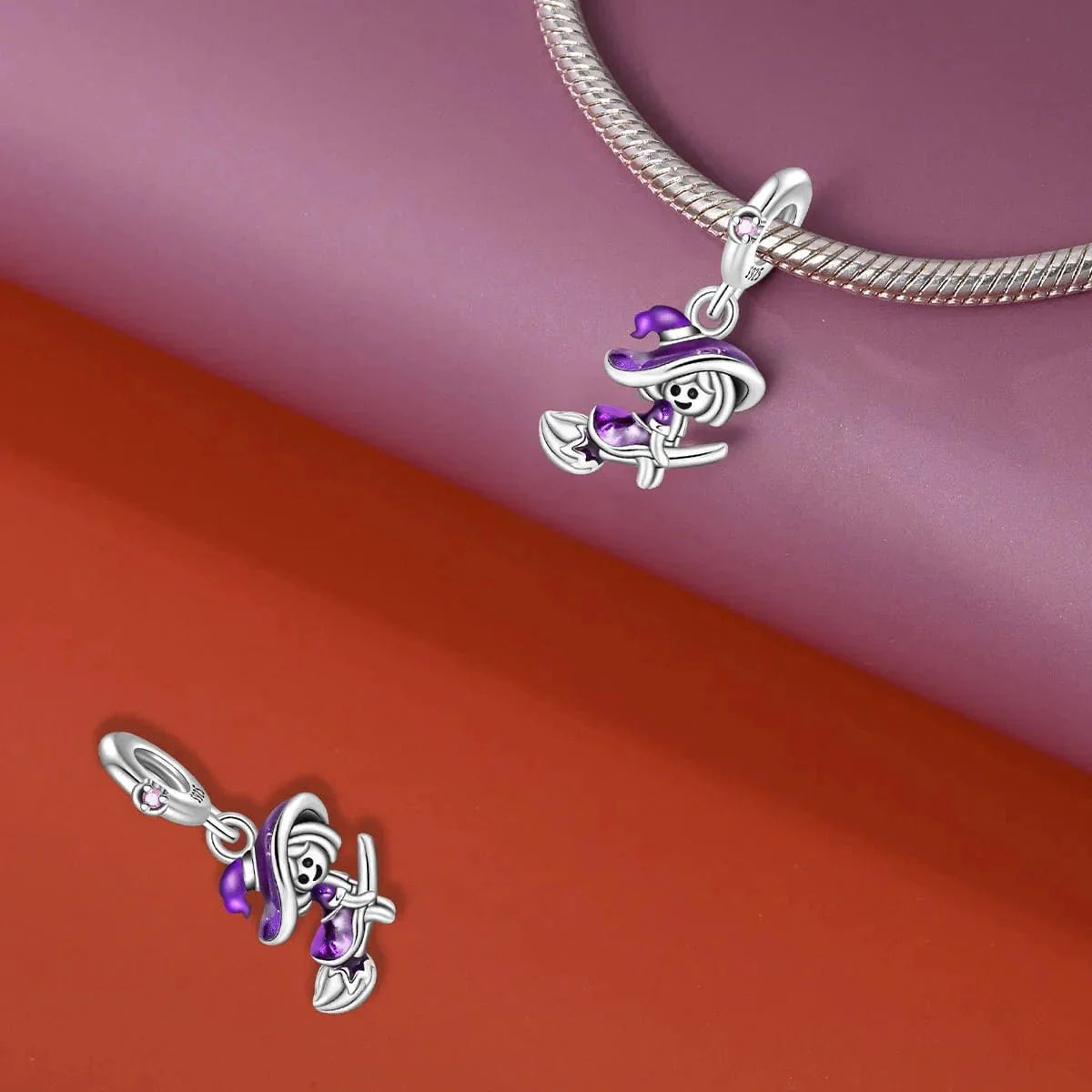 Liora Atelier Halloween Witch on Broomstick Charm