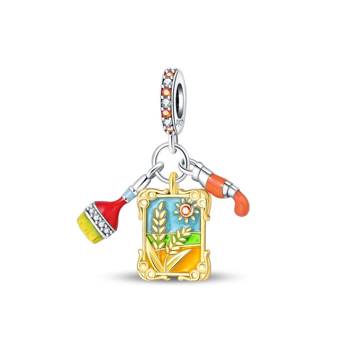 Liora Atelier Harvest - Themed Charm with Paintbrush and Wheat Design