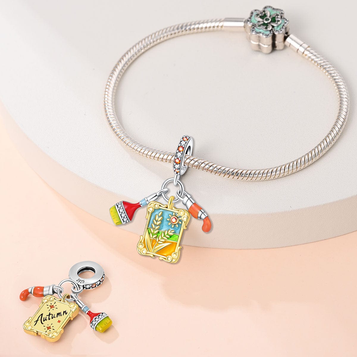 Liora Atelier Harvest - Themed Charm with Paintbrush and Wheat Design