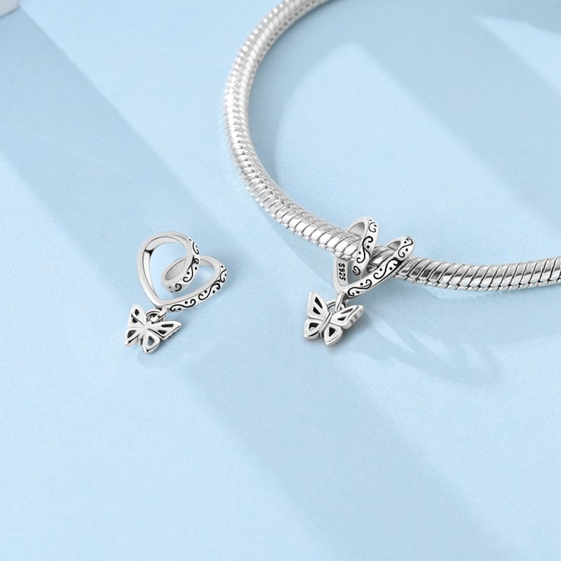 Liora Atelier Heart Swirl Butterfly Charm