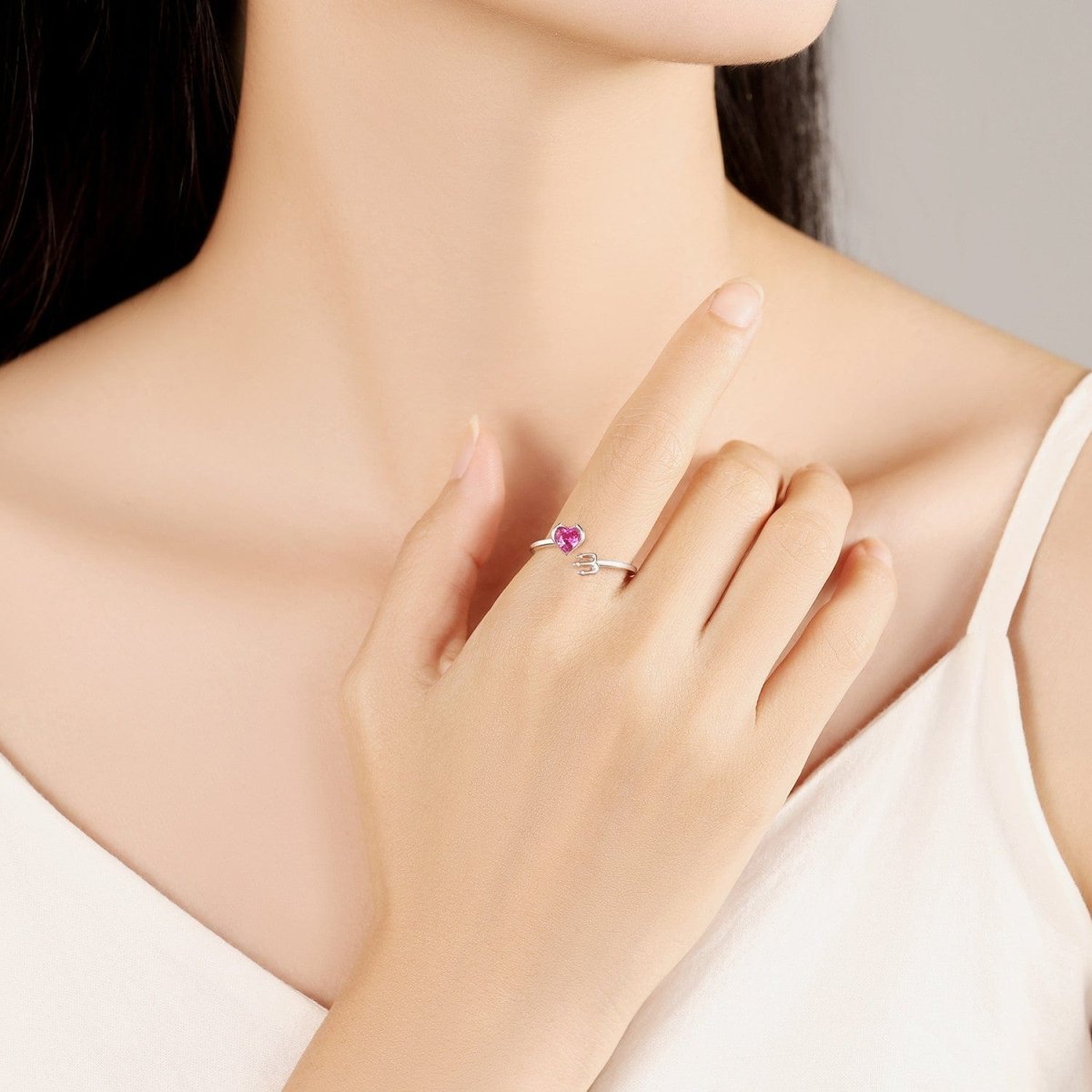 Liora Atelier Heart & Trident Sterling Silver Promise Ring