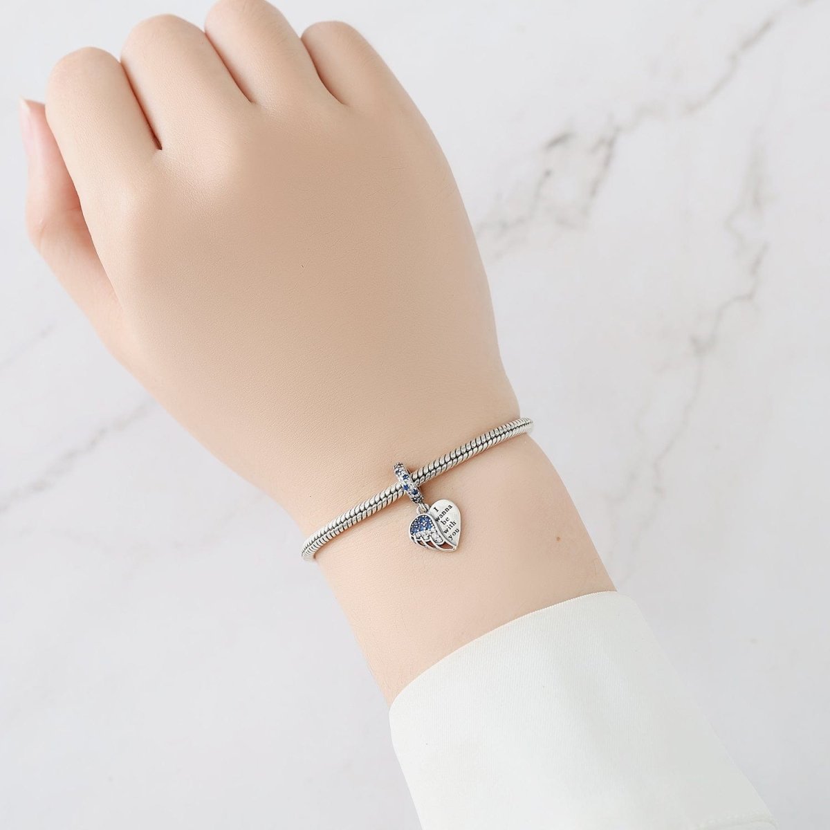 Liora Atelier I Wanna Be With You Blue Crystal Angel Wing Charm