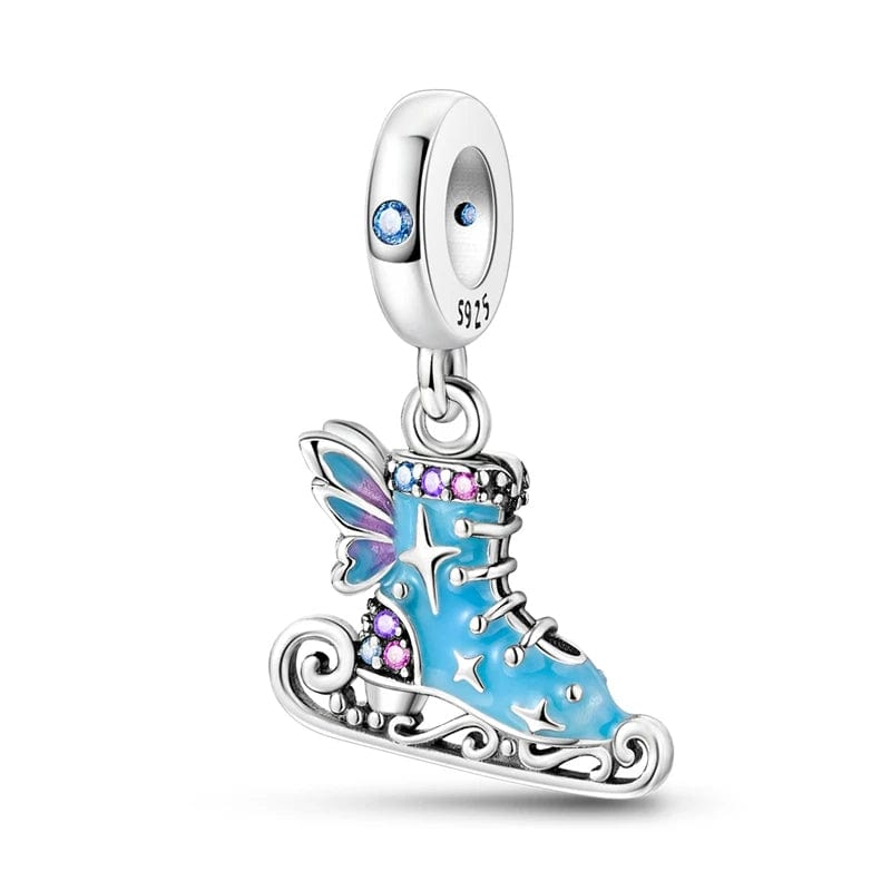 Liora Atelier Ice Skate Charm with Blue Enamel and Crystal Accents