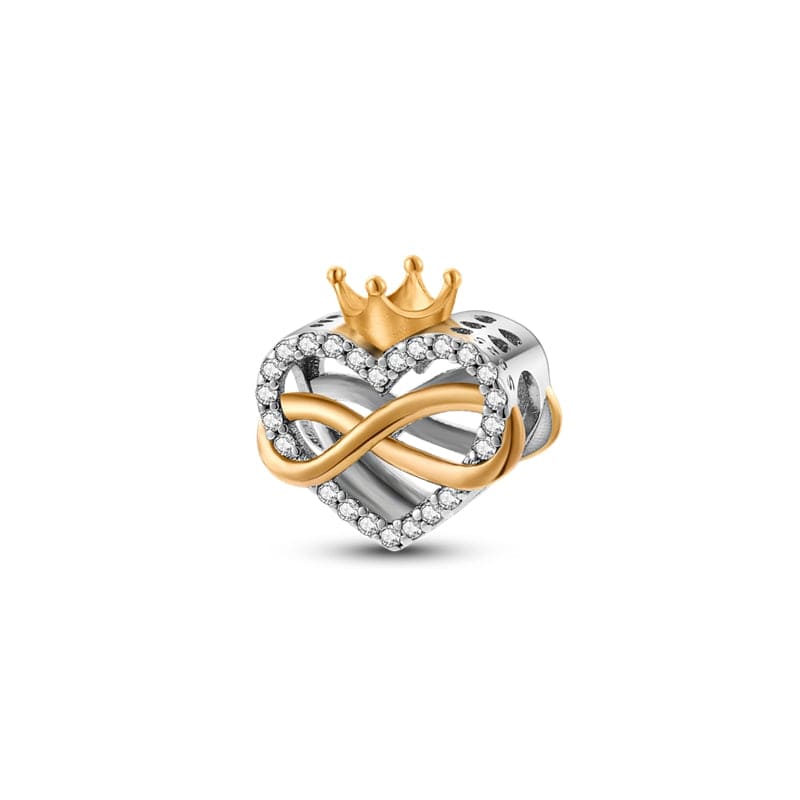 Liora Atelier Infinity Queen Crown Heart Charm