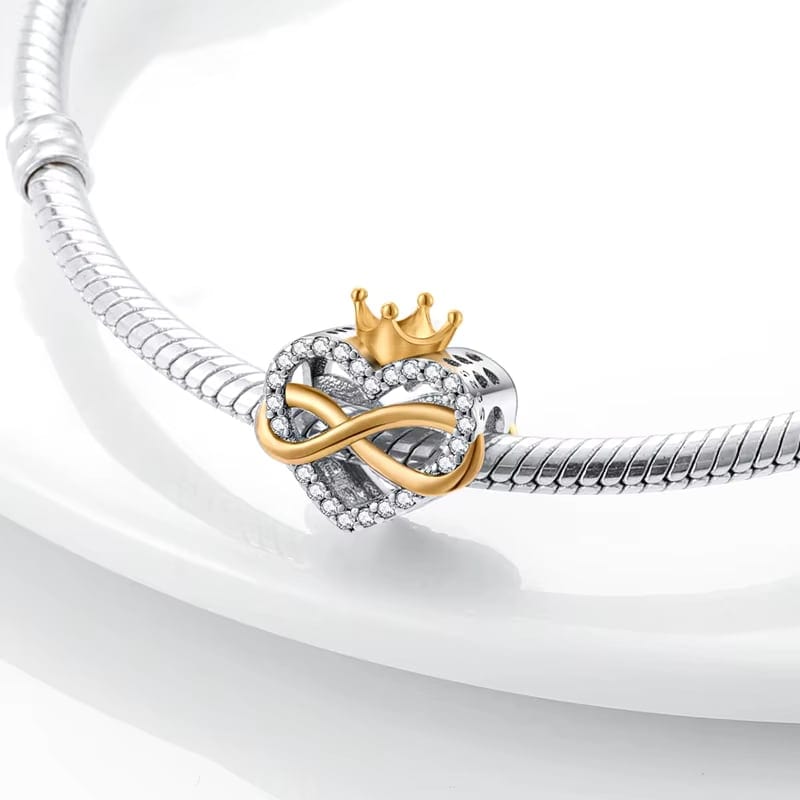 Liora Atelier Infinity Queen Crown Heart Charm