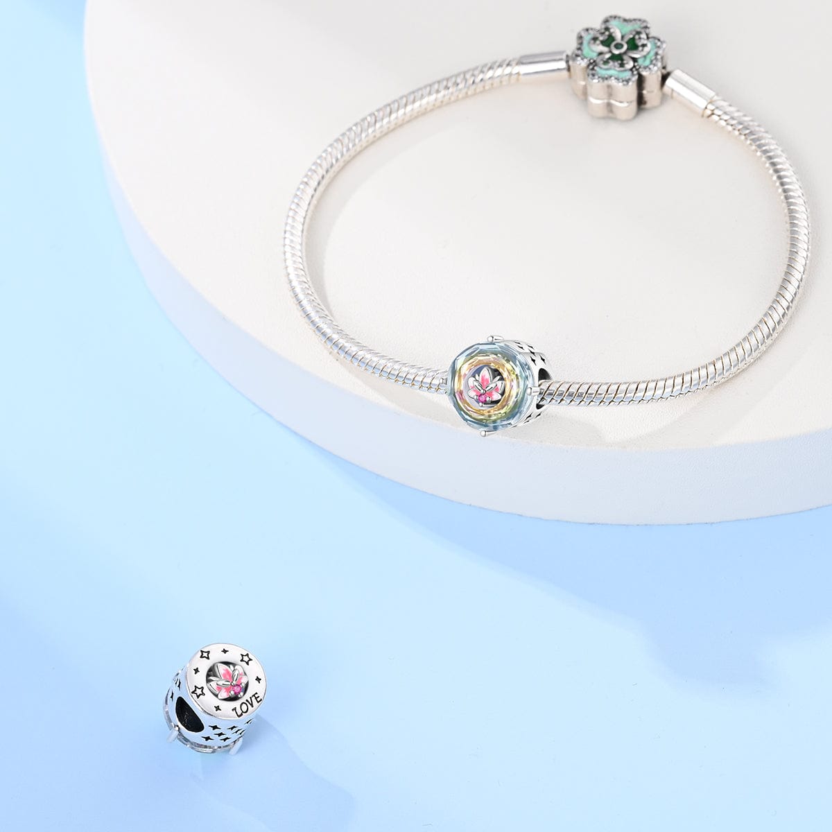 Liora Atelier Iridescent Lotus Crystal Charm