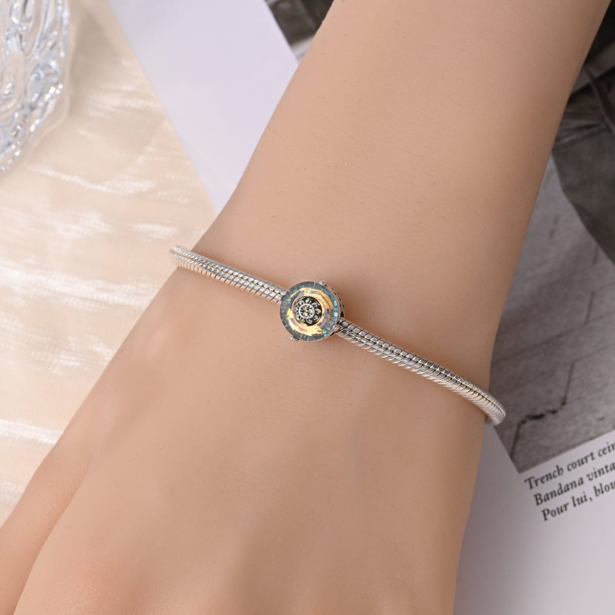 Liora Atelier Iridescent Sunflower Crystal Charm