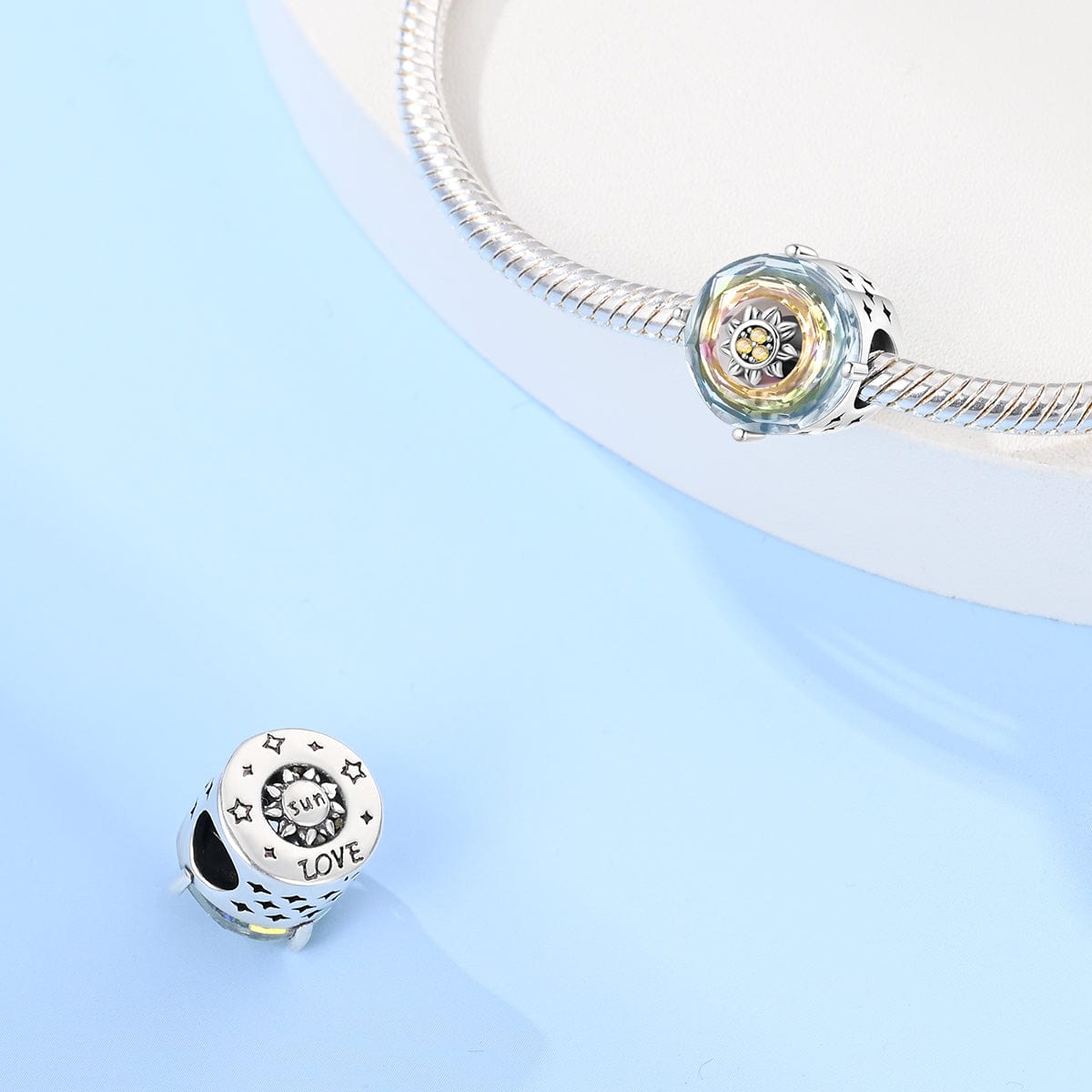 Liora Atelier Iridescent Sunflower Crystal Charm