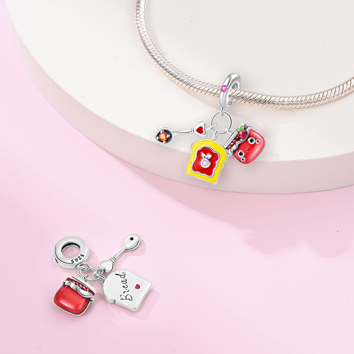 Liora Atelier Jam Jar, Toast, & Heart Spoon Breakfast Charm