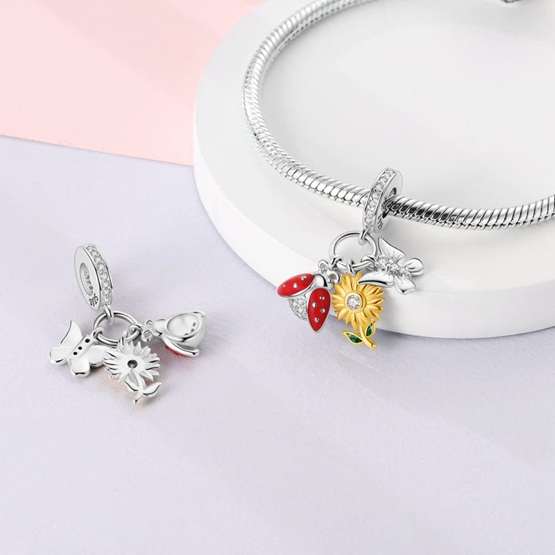 Liora Atelier Ladybug, Sunflower & Butterfly Garden Charm