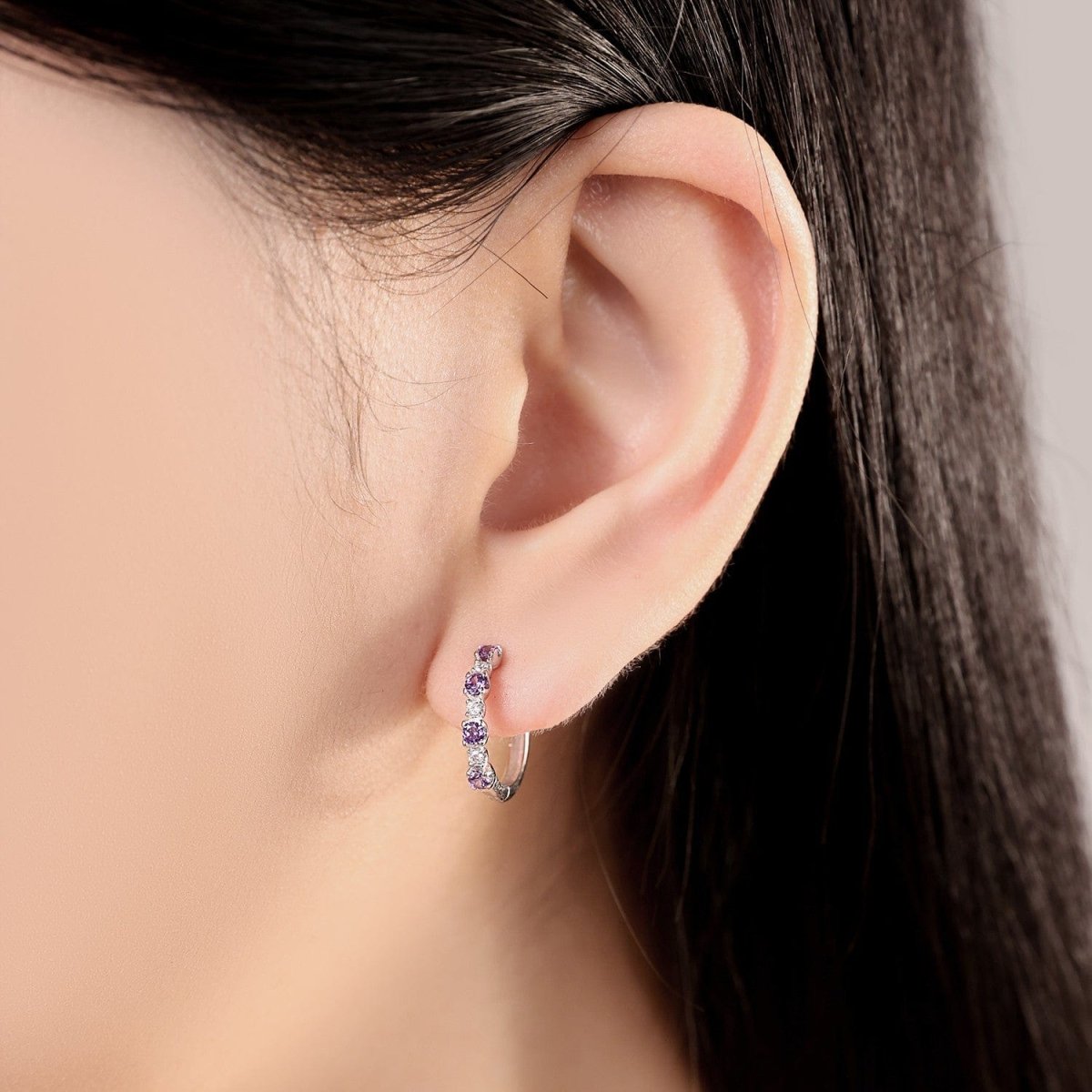 Liora Atelier Lavender Crystal Hoop Earrings