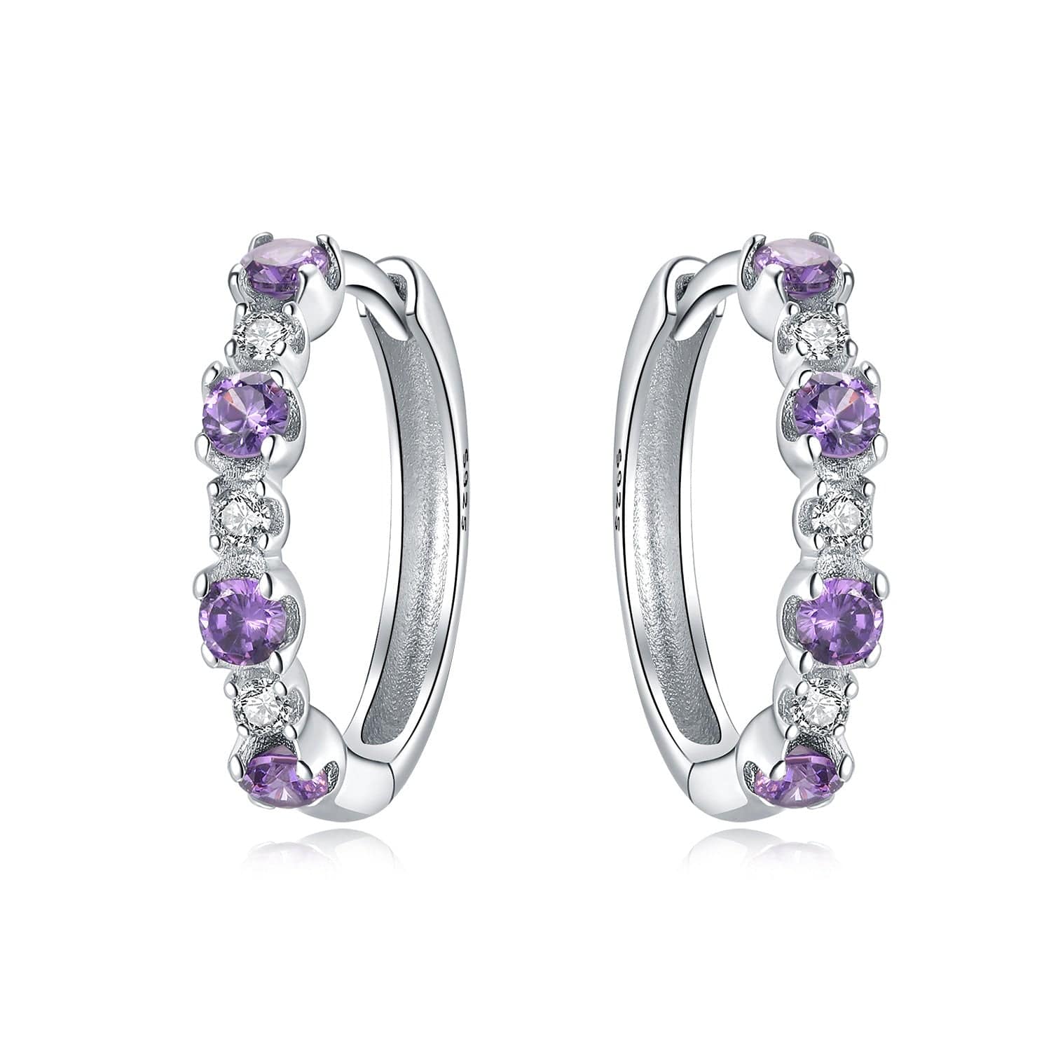 Liora Atelier Lavender Crystal Hoop Earrings