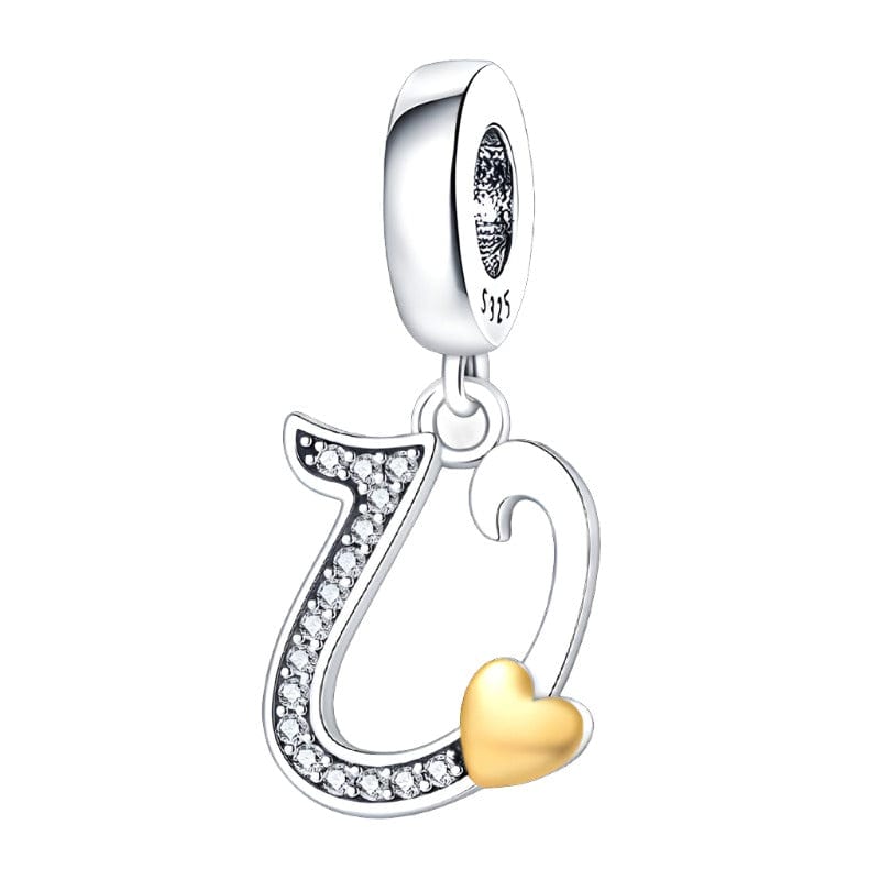 Liora Atelier Cursive Gold Heart Letter A~Z Alphabet Charm