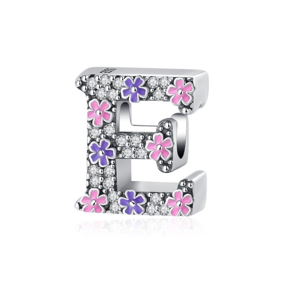 Liora Atelier Pink & Purple Flower Letter A~Z Alphabet Charm