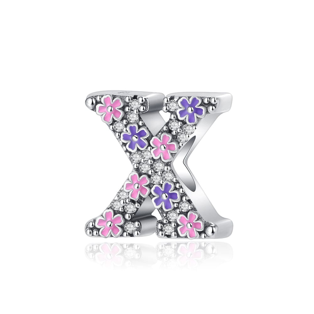 Liora Atelier Pink & Purple Flower Letter A~Z Alphabet Charm