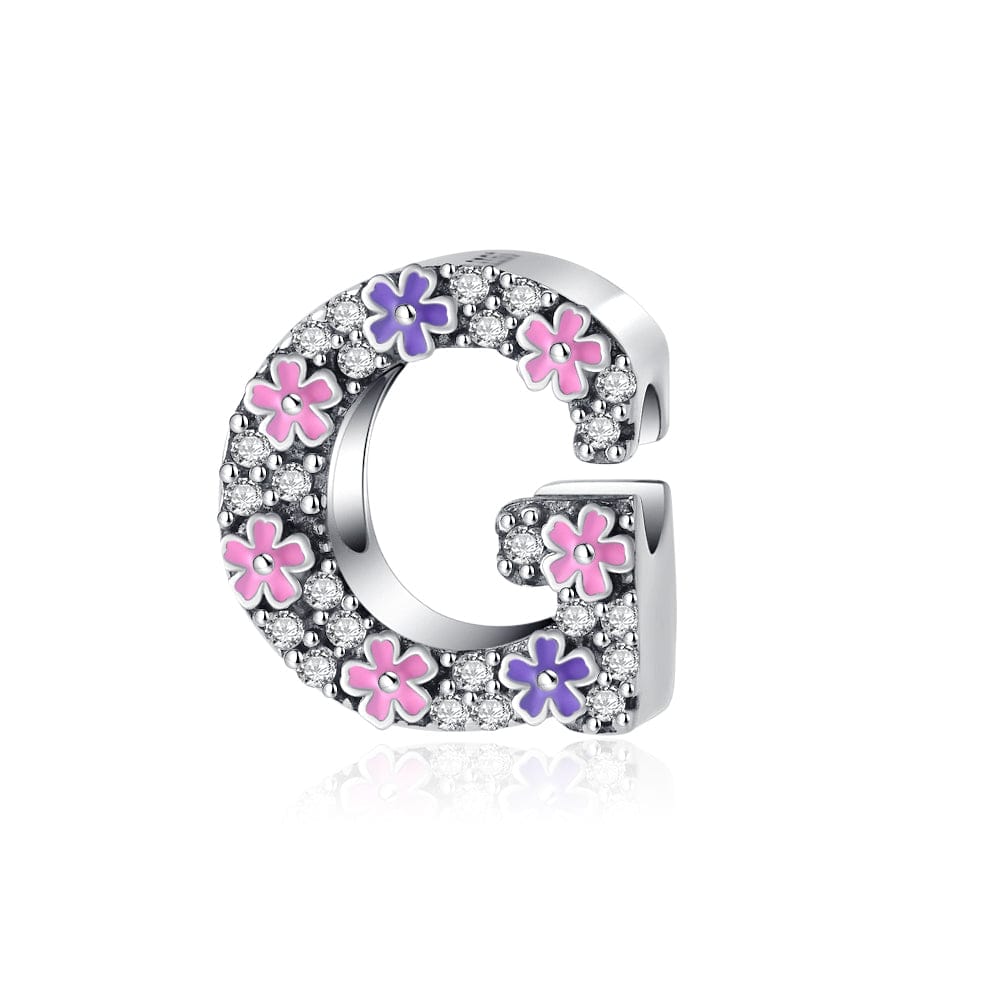 Liora Atelier Pink & Purple Flower Letter A~Z Alphabet Charm