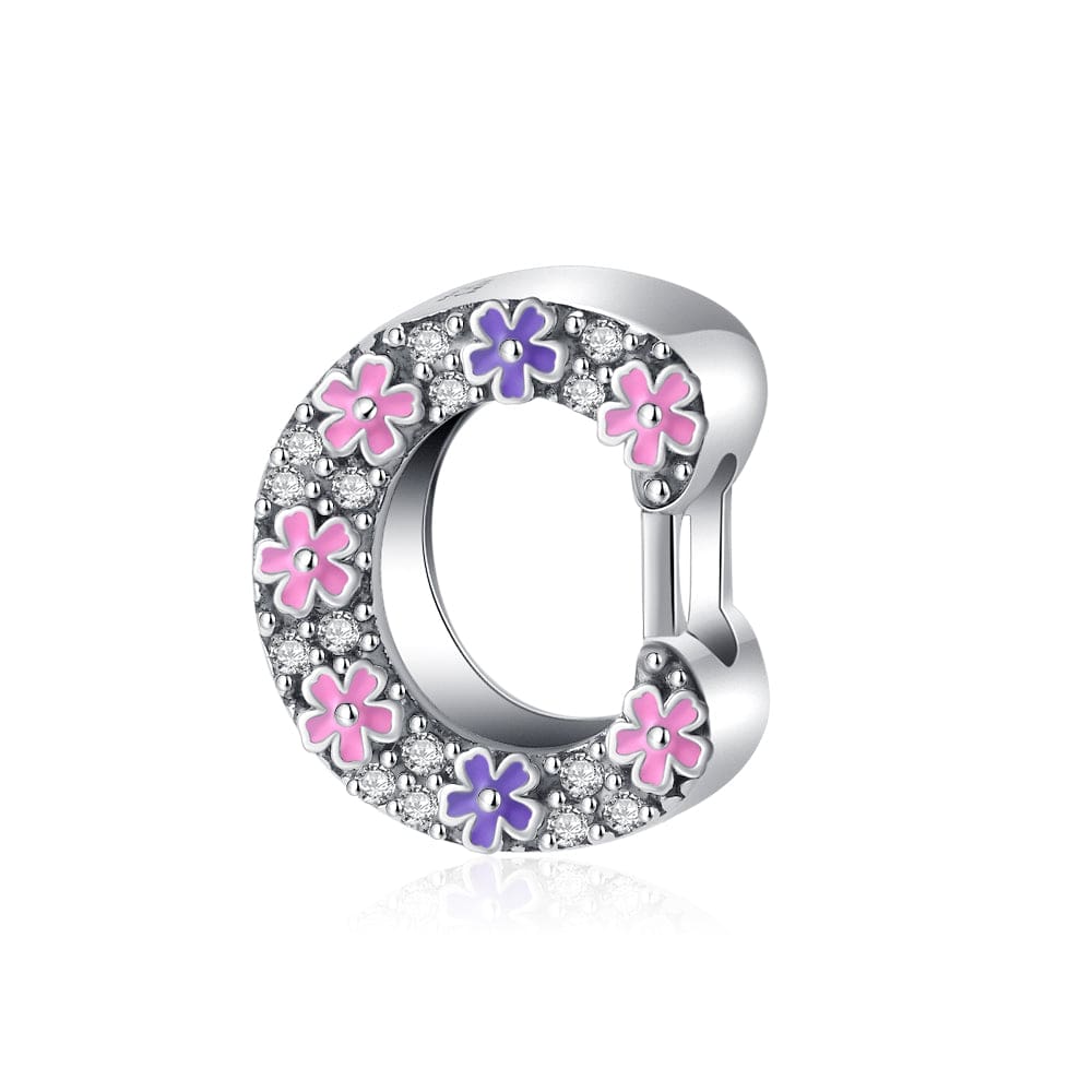 Liora Atelier Pink & Purple Flower Letter A~Z Alphabet Charm