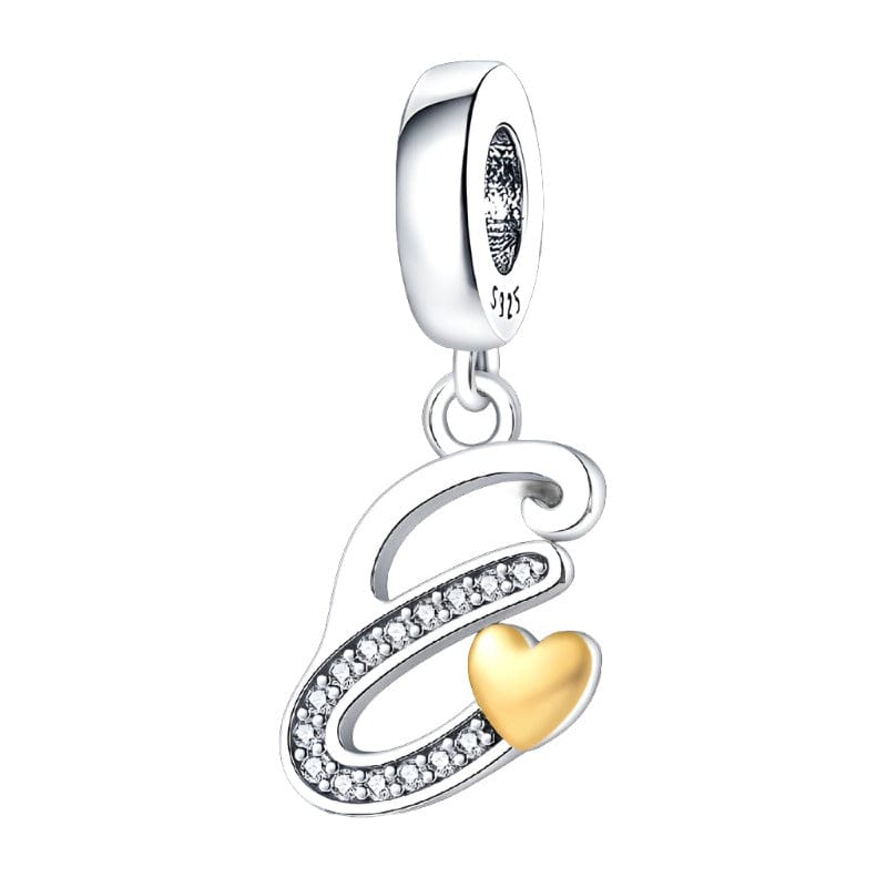 Liora Atelier Cursive Gold Heart Letter A~Z Alphabet Charm