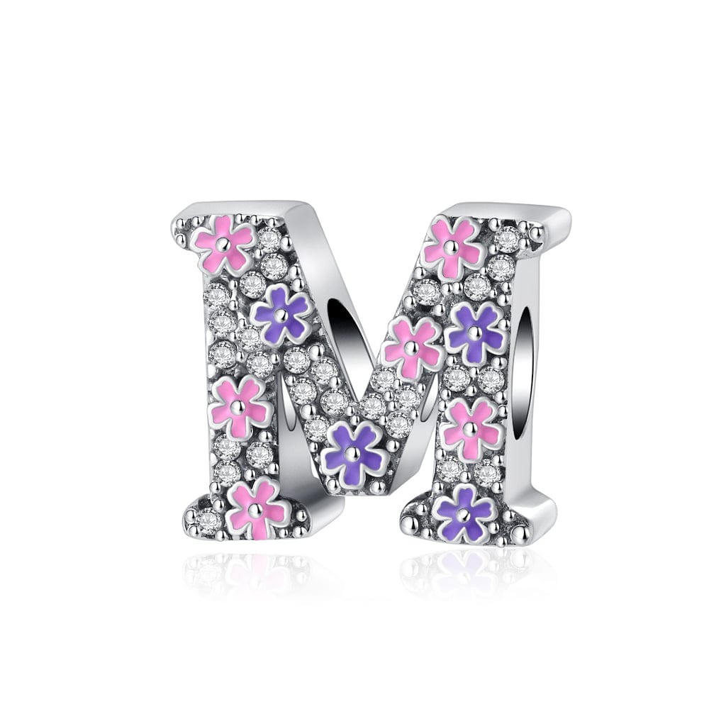 Liora Atelier Pink & Purple Flower Letter A~Z Alphabet Charm