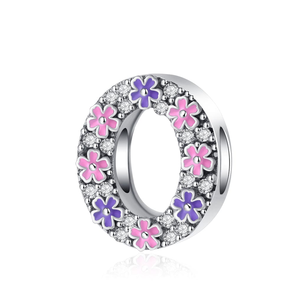 Liora Atelier Pink & Purple Flower Letter A~Z Alphabet Charm
