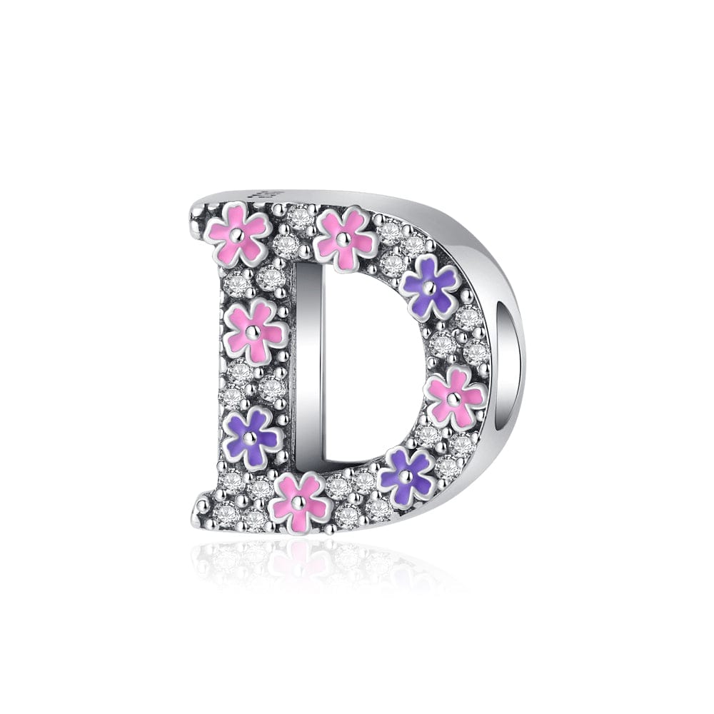 Liora Atelier Pink & Purple Flower Letter A~Z Alphabet Charm