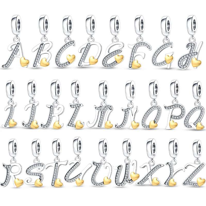 Liora Atelier Cursive Gold Heart Letter A~Z Alphabet Charm