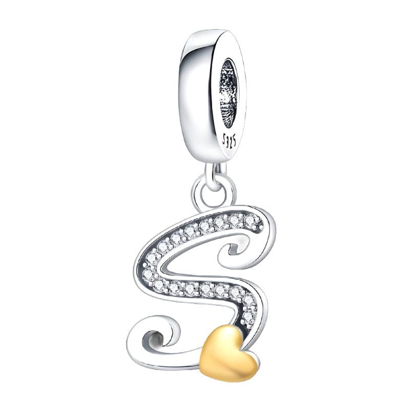 Liora Atelier Cursive Gold Heart Letter A~Z Alphabet Charm