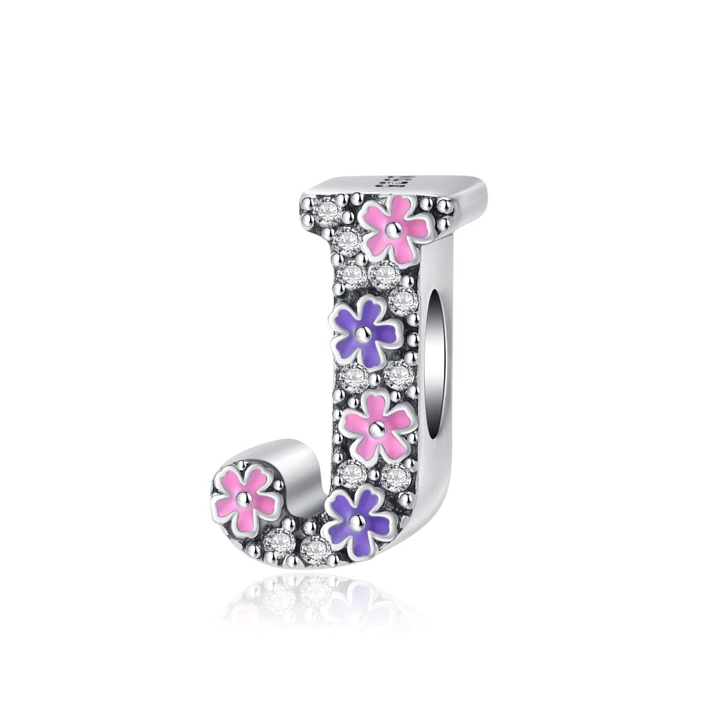 Liora Atelier Pink & Purple Flower Letter A~Z Alphabet Charm