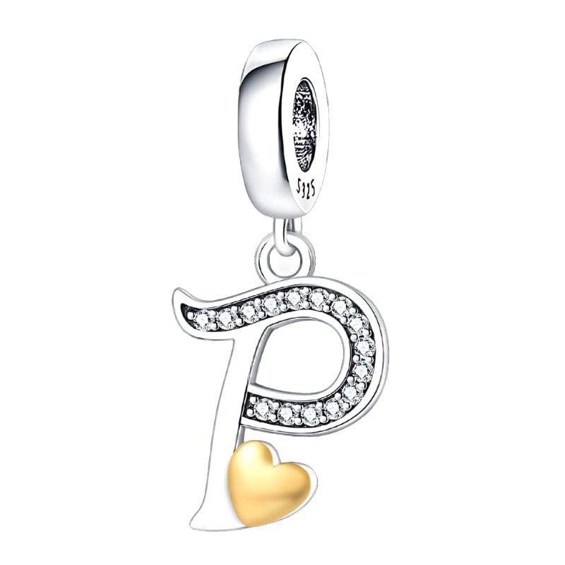 Liora Atelier Cursive Gold Heart Letter A~Z Alphabet Charm