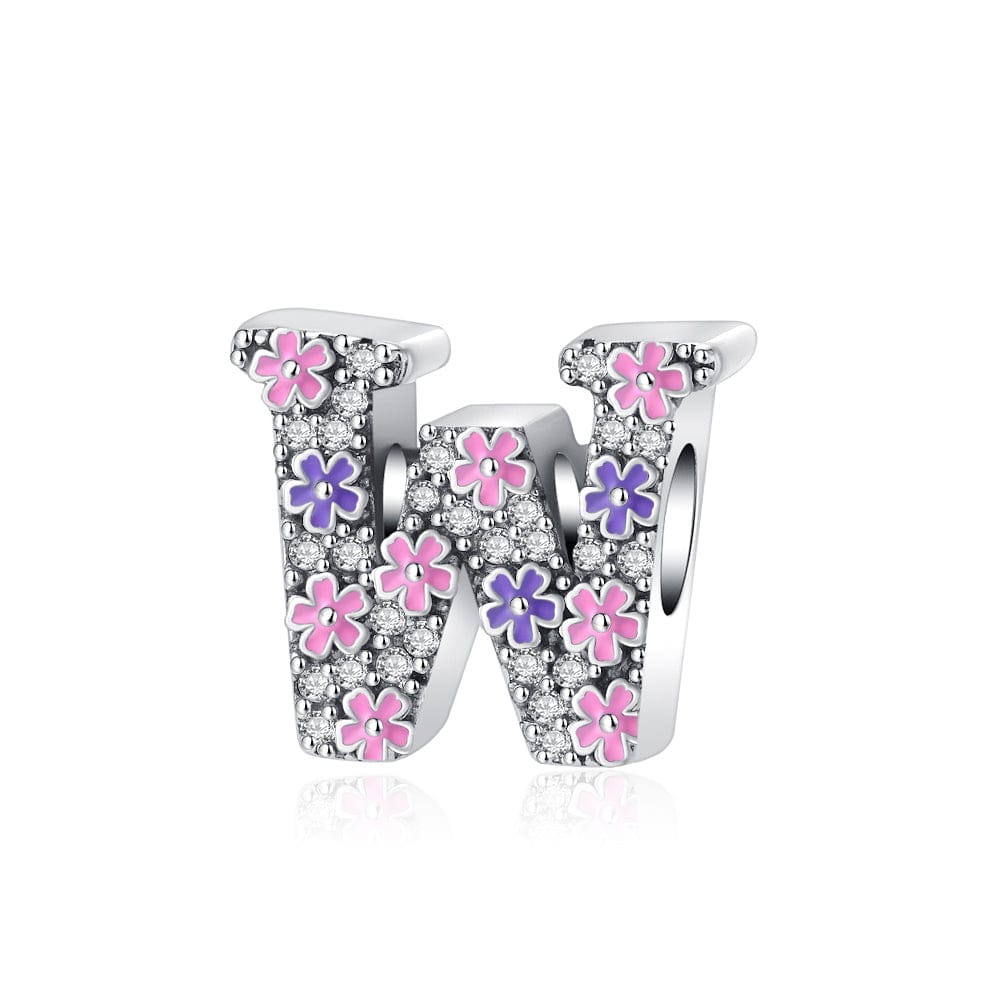 Liora Atelier Pink & Purple Flower Letter A~Z Alphabet Charm