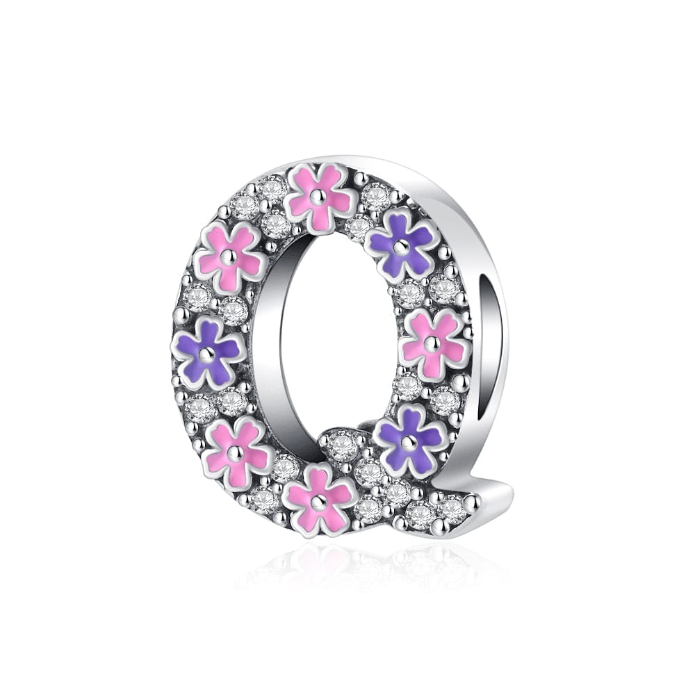 Liora Atelier Pink & Purple Flower Letter A~Z Alphabet Charm
