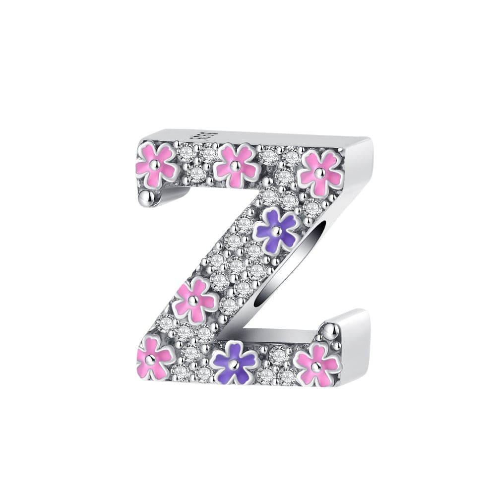 Liora Atelier Pink & Purple Flower Letter A~Z Alphabet Charm