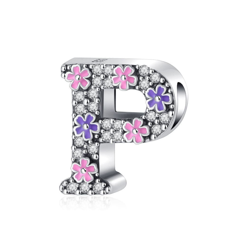 Liora Atelier Pink & Purple Flower Letter A~Z Alphabet Charm