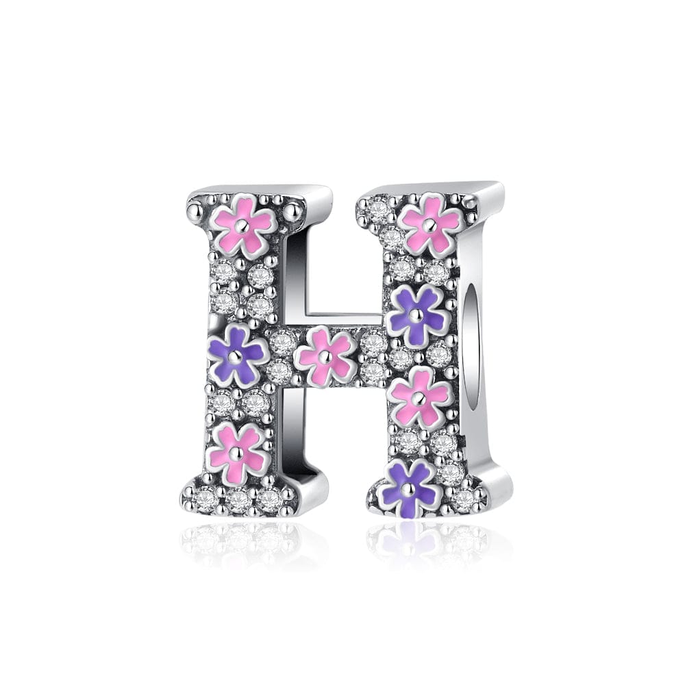 Liora Atelier Pink & Purple Flower Letter A~Z Alphabet Charm