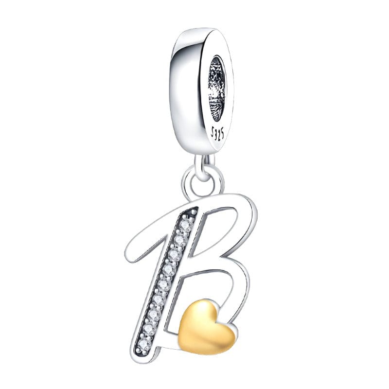 Liora Atelier Cursive Gold Heart Letter A~Z Alphabet Charm