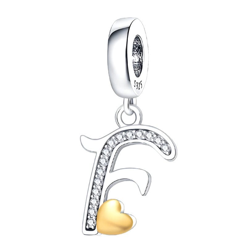 Liora Atelier Cursive Gold Heart Letter A~Z Alphabet Charm