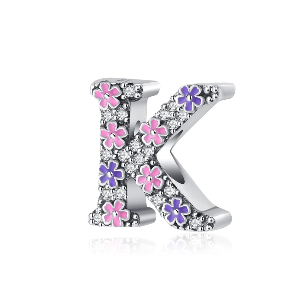 Liora Atelier Pink & Purple Flower Letter A~Z Alphabet Charm