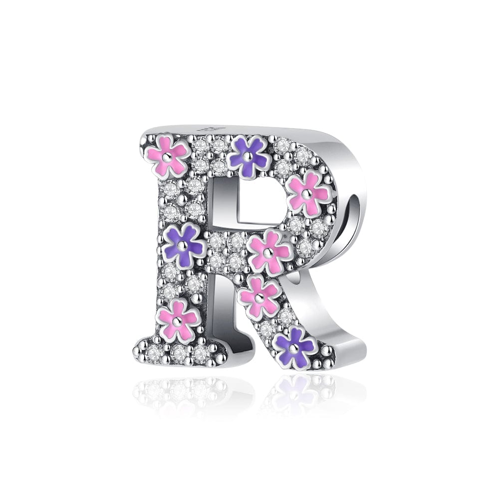 Liora Atelier Pink & Purple Flower Letter A~Z Alphabet Charm