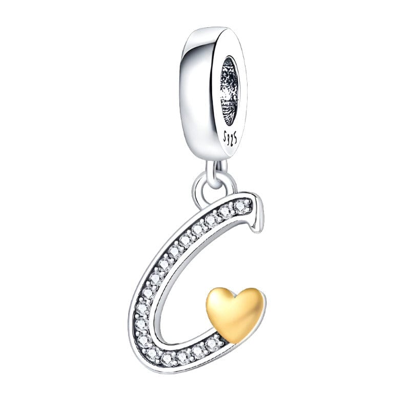 Liora Atelier Cursive Gold Heart Letter A~Z Alphabet Charm
